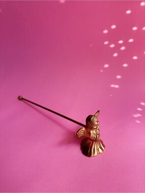 Vintage Solid Brass Angel / Cherub Candle Snuffer